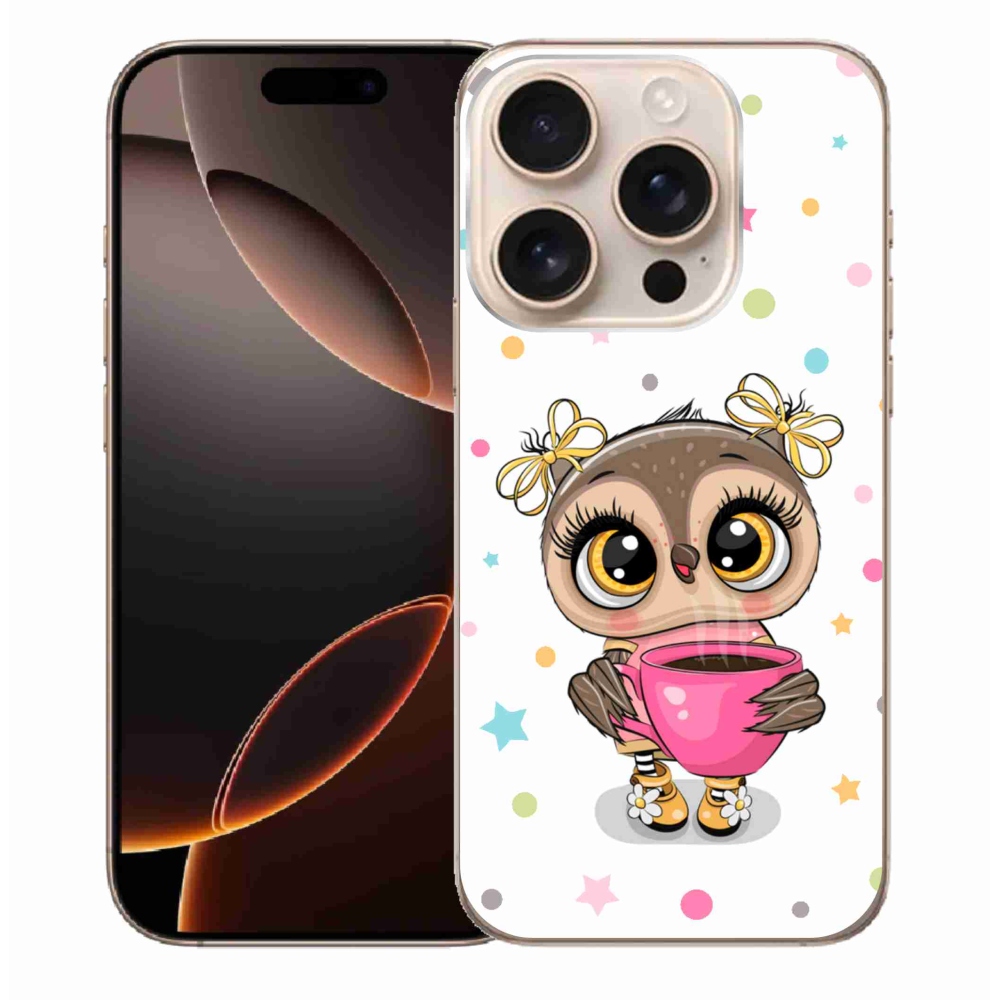 Gelový kryt mmCase na iPhone 16 Pro Max - kreslená sovička