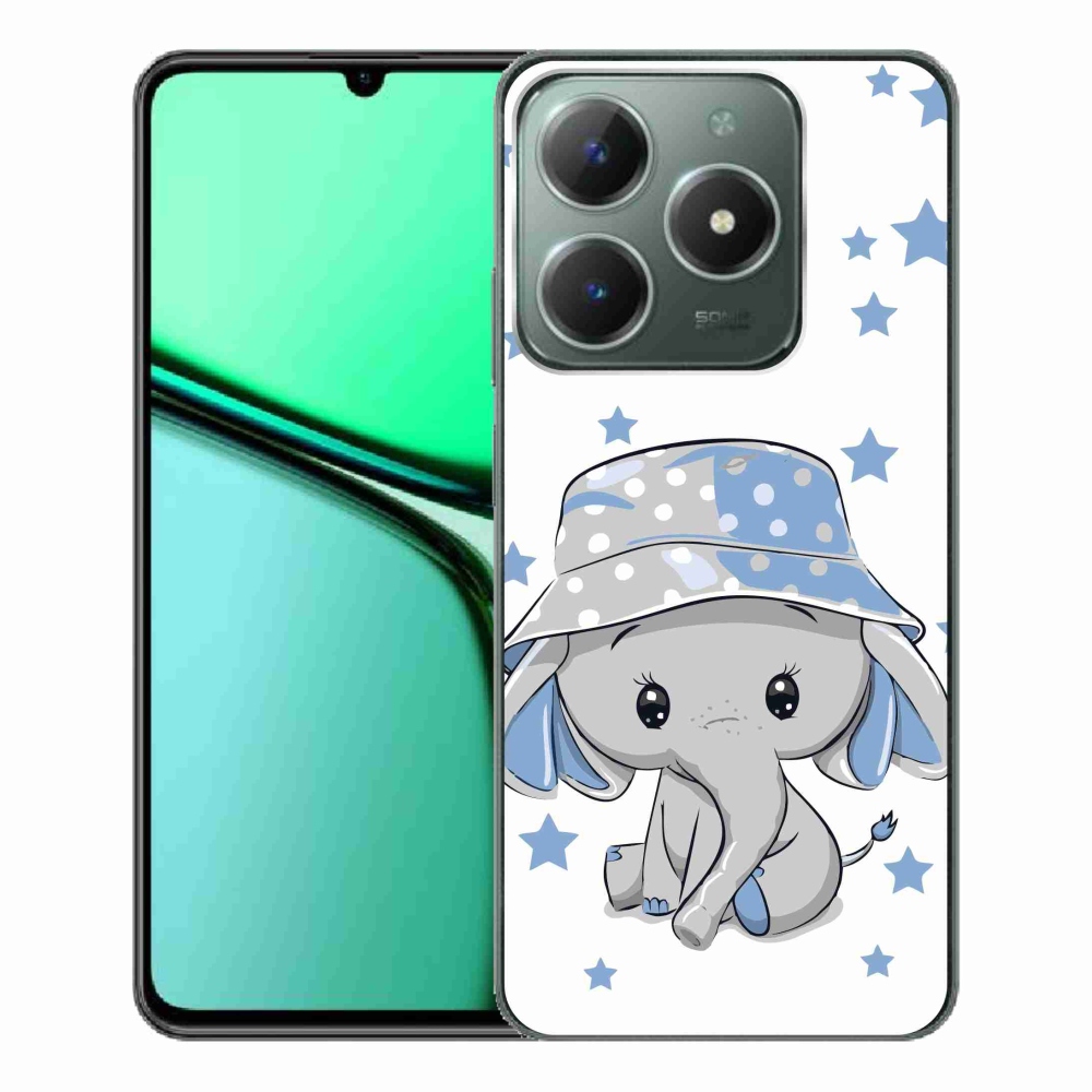 Gelový kryt mmCase na Realme C61 - modrý slon