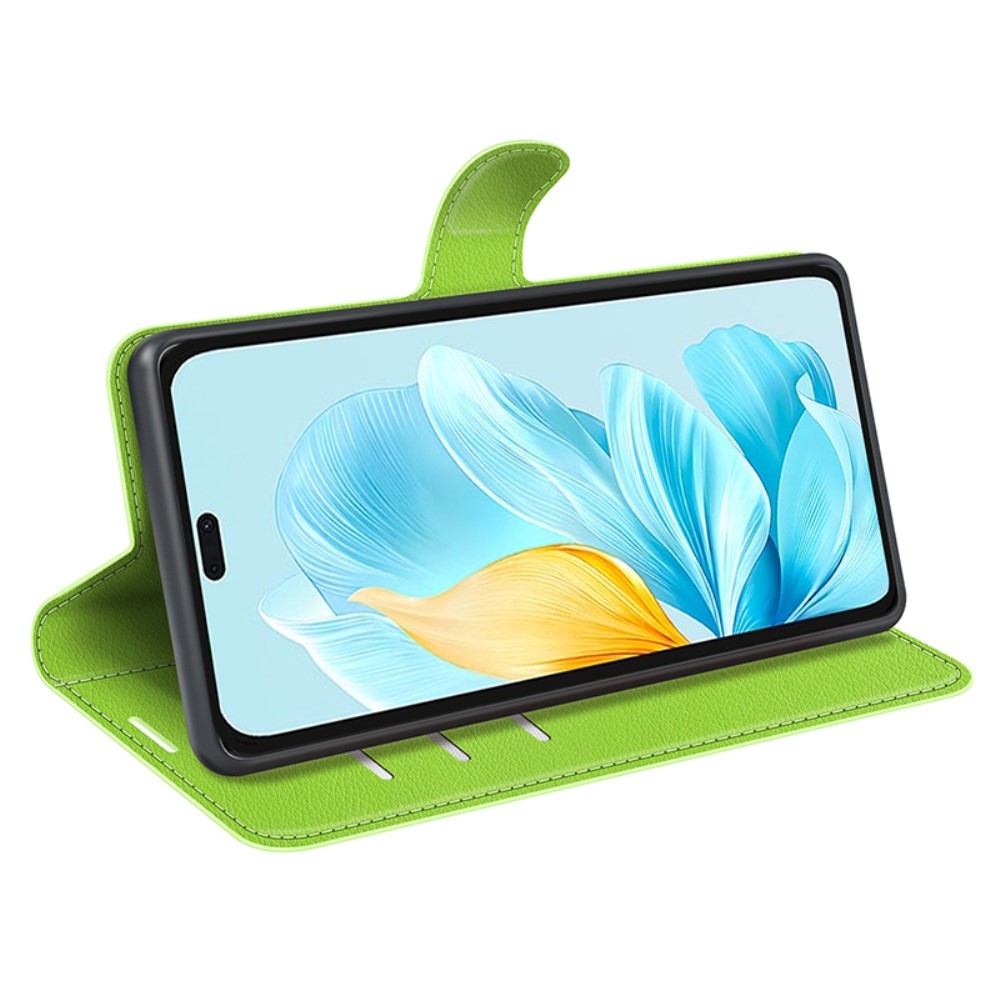 Litchi knížkové pouzdro na Honor 200 Lite 5G - zelené