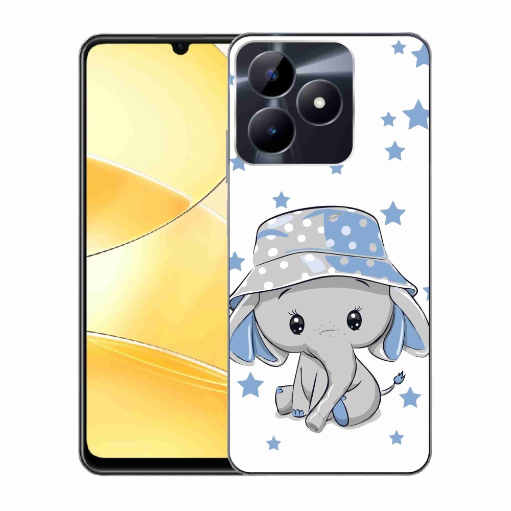Gelový kryt mmCase na Realme C51/C53 - modrý slon