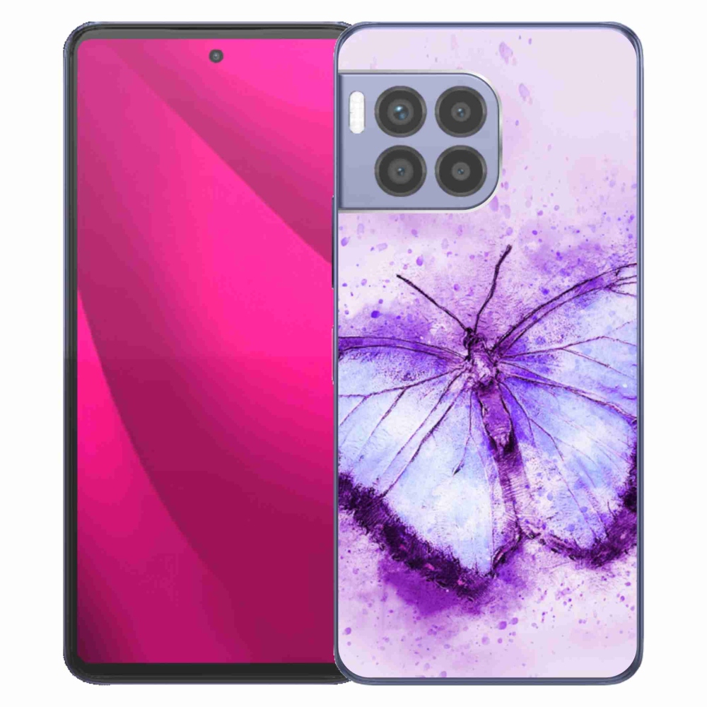 Gelový kryt mmCase na T-Mobile T Phone 2 Pro - fialový motýl