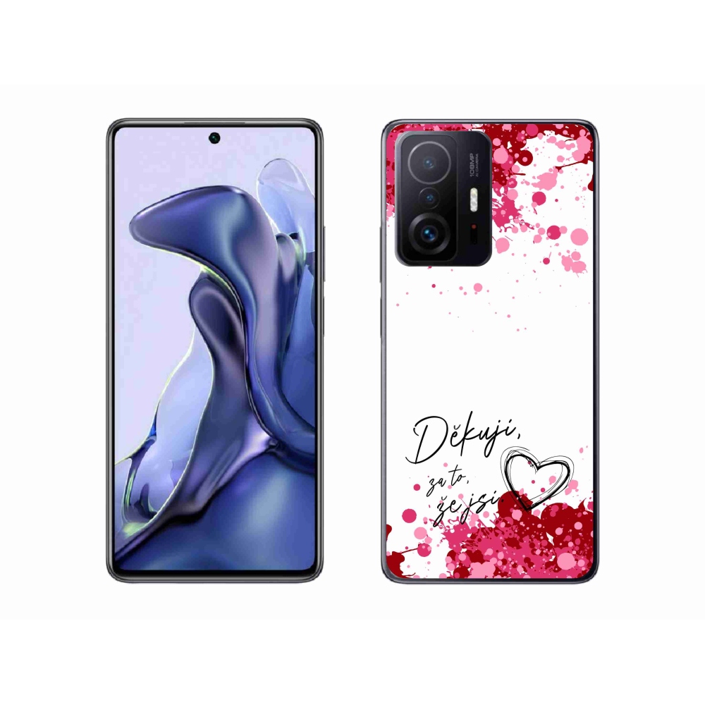 Gelový kryt mmCase na Xiaomi 11T - zamilovaný text 2 bílé pozadí