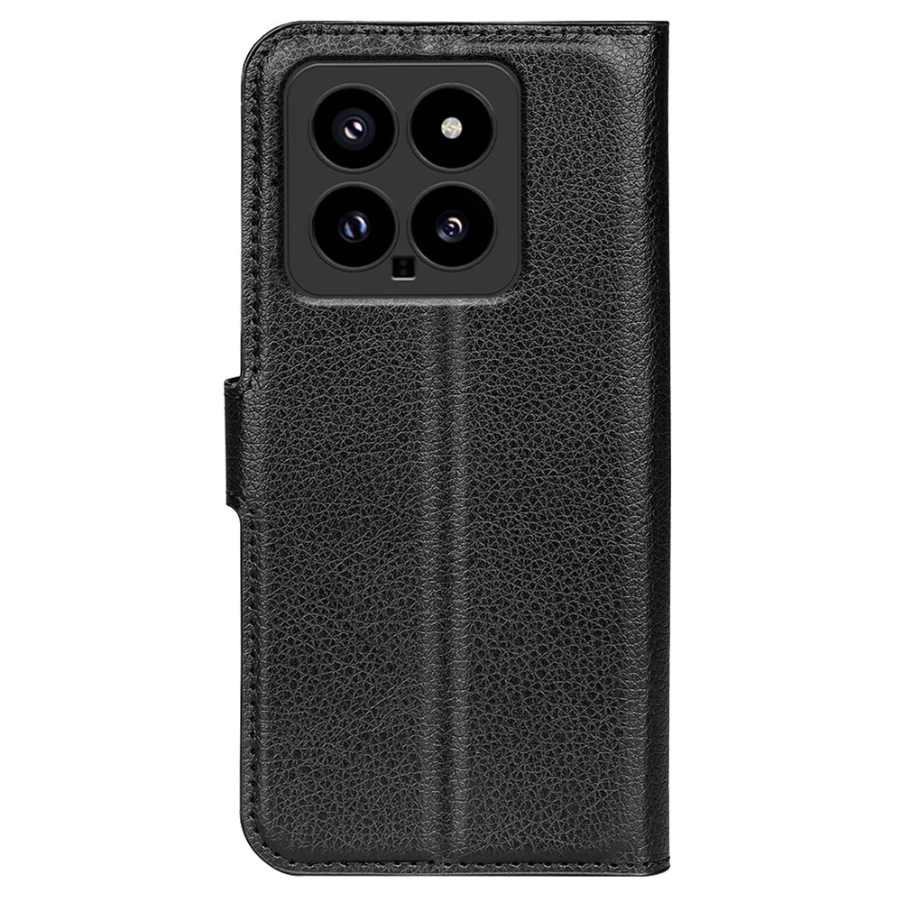 Litchi knížkové pouzdro na Xiaomi 14 - černé