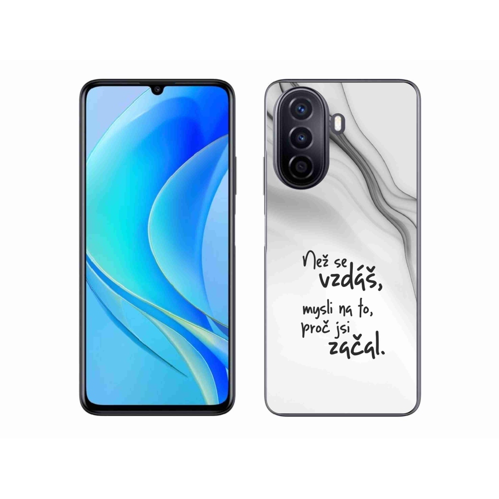 Gelový kryt mmCase na Huawei Nova Y70 - citát 2 bílé pozadí
