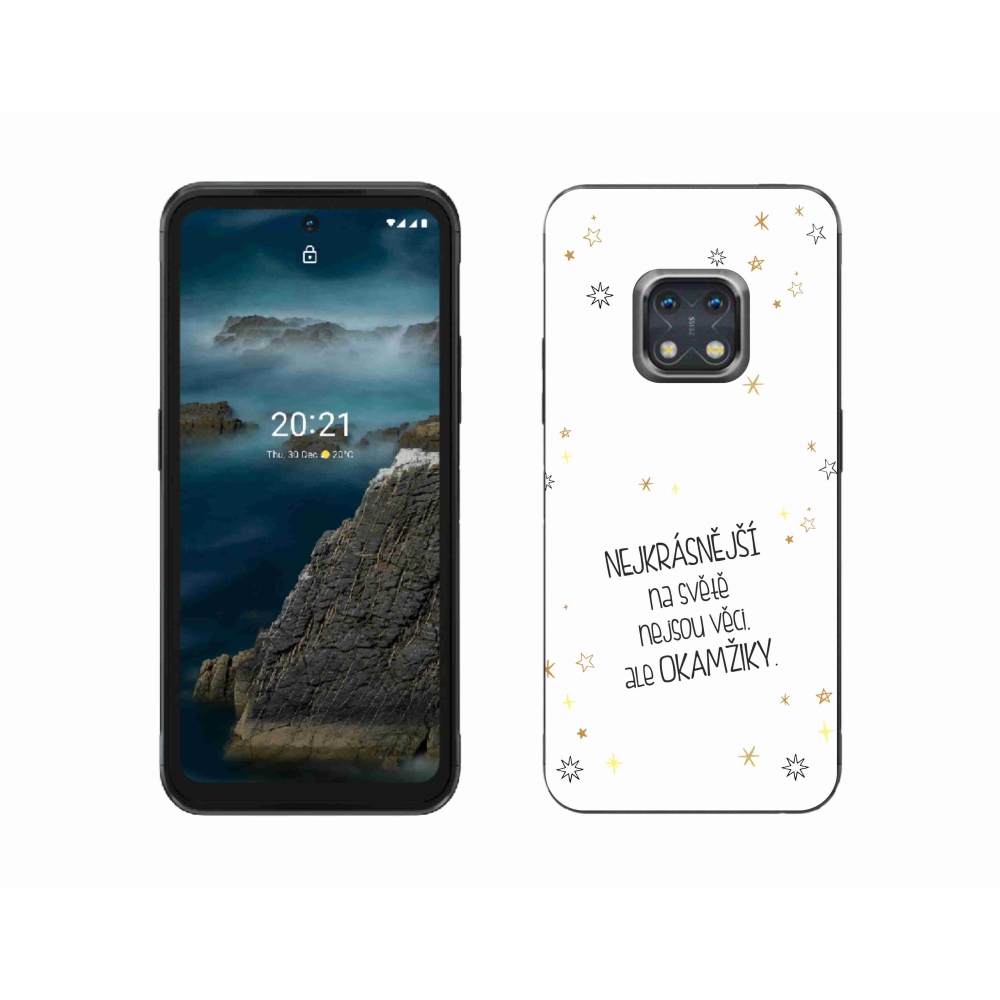 Gelový kryt mmCase na Nokia XR20 - citát 4 bílé pozadí