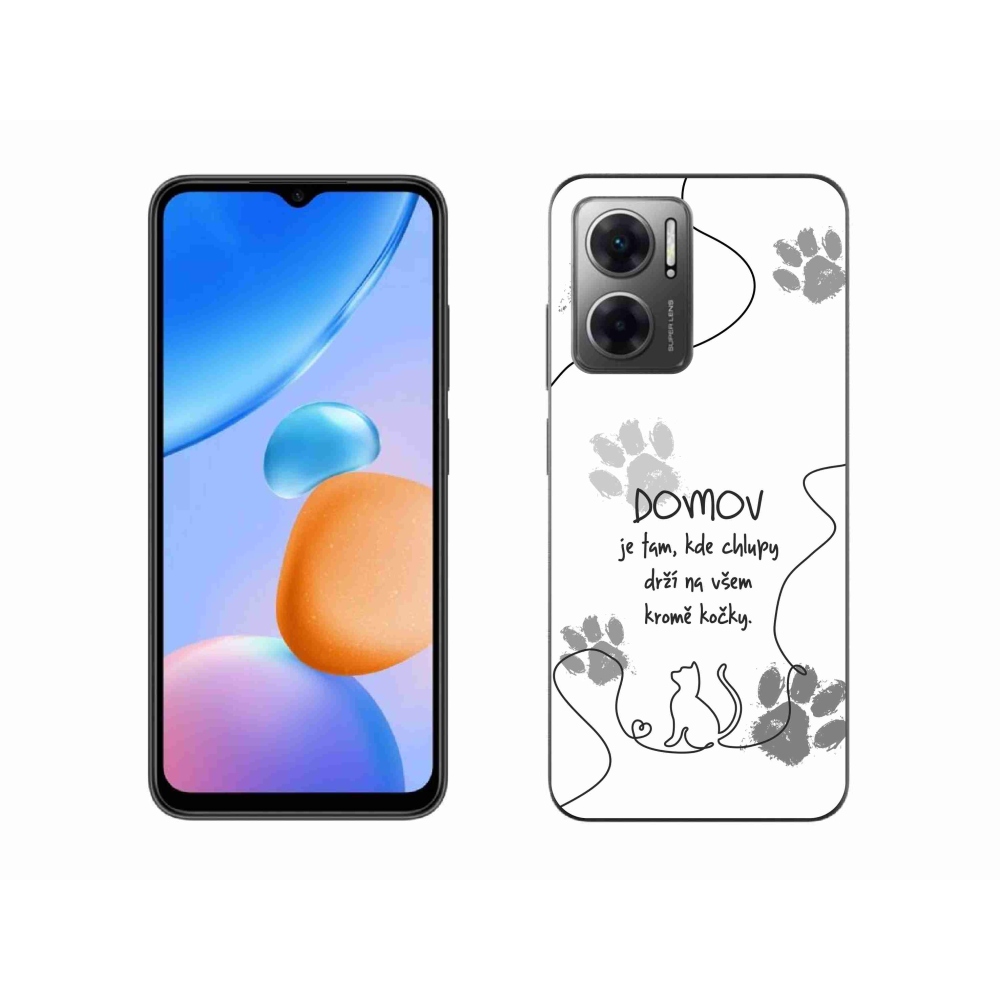 Gelový kryt mmCase na Xiaomi Redmi 10 5G - kočičí motiv bílé pozadí