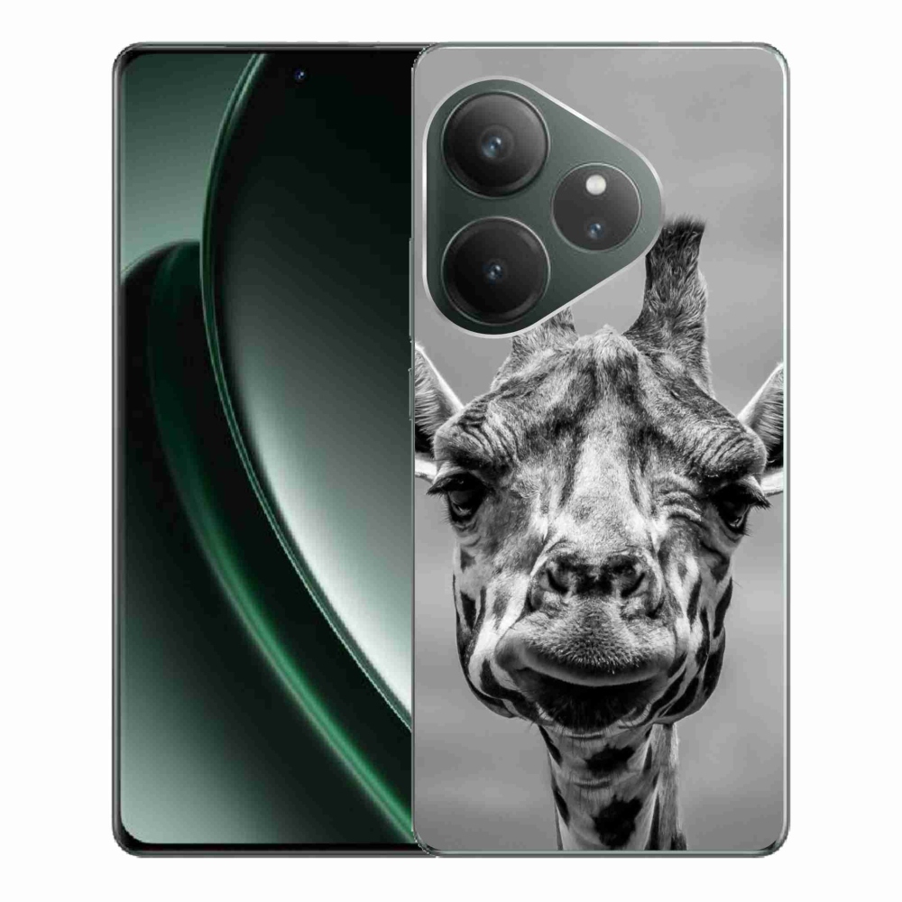 Gelový kryt mmCase na Realme GT 6 5G/GT 6T 5G - černobílá žirafa