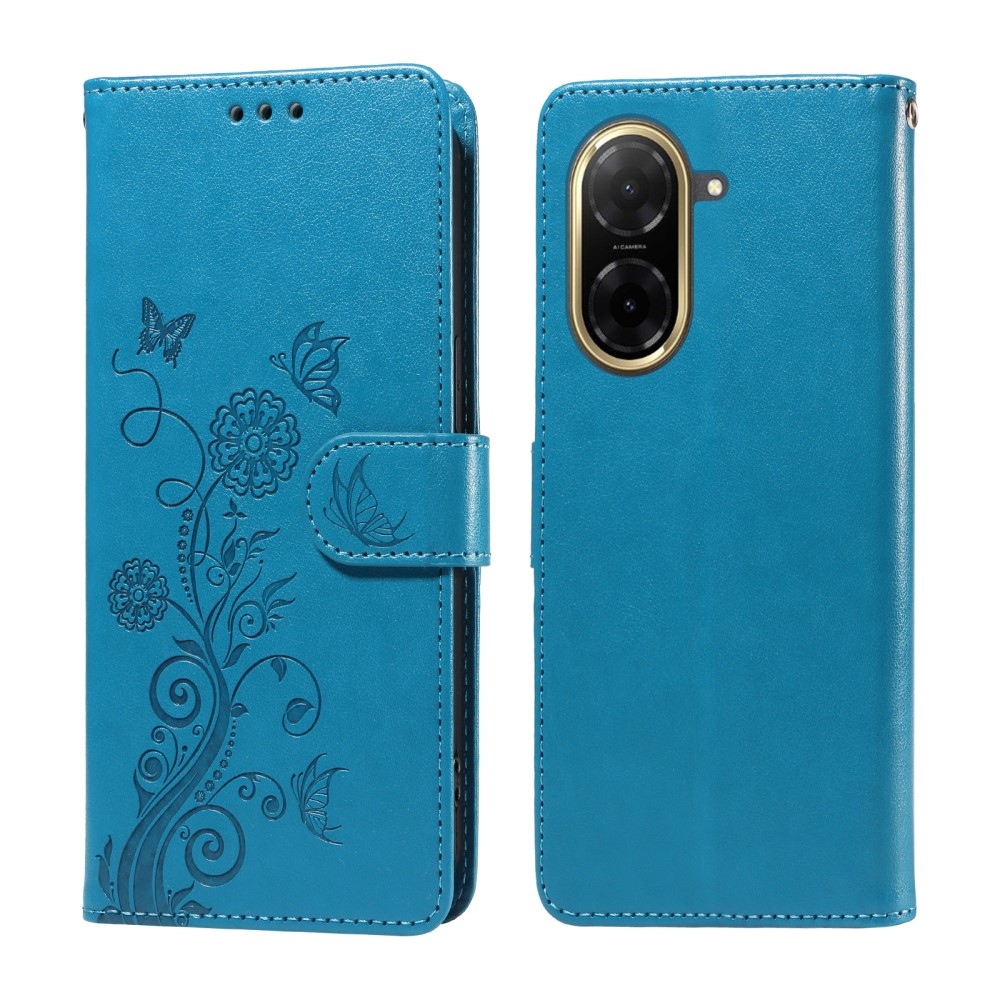 Flowery knížkové pouzdro na Xiaomi Redmi A5 (173.45x79.35x8.45mm) - modré
