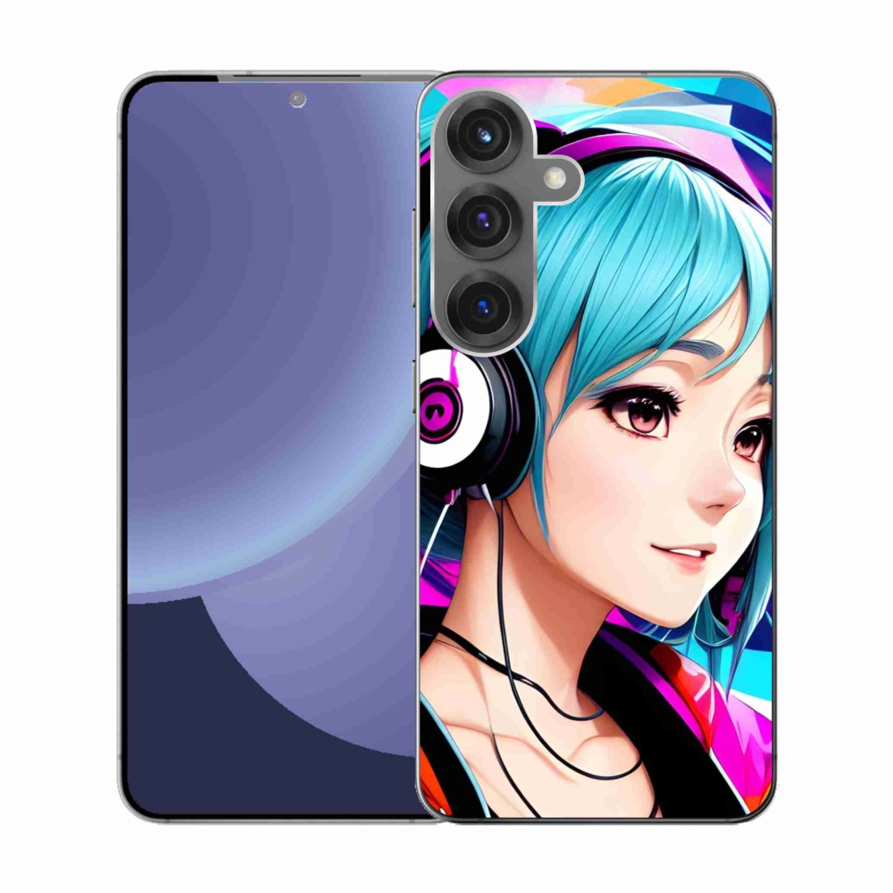 Gelový kryt mmCase na Samsung Galaxy S25 - dívka se sluchátky