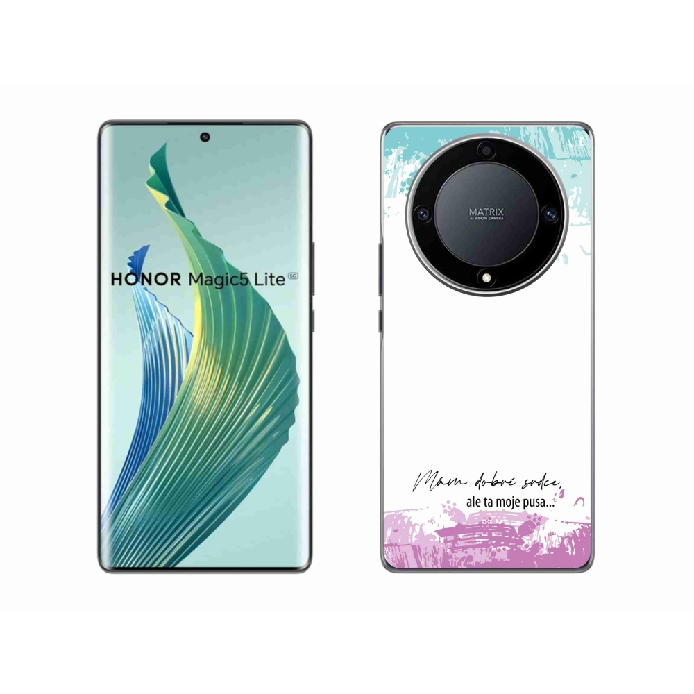 Gelový kryt mmCase na Honor Magic 5 Lite 5G - vtipný text 3 bílé pozadí