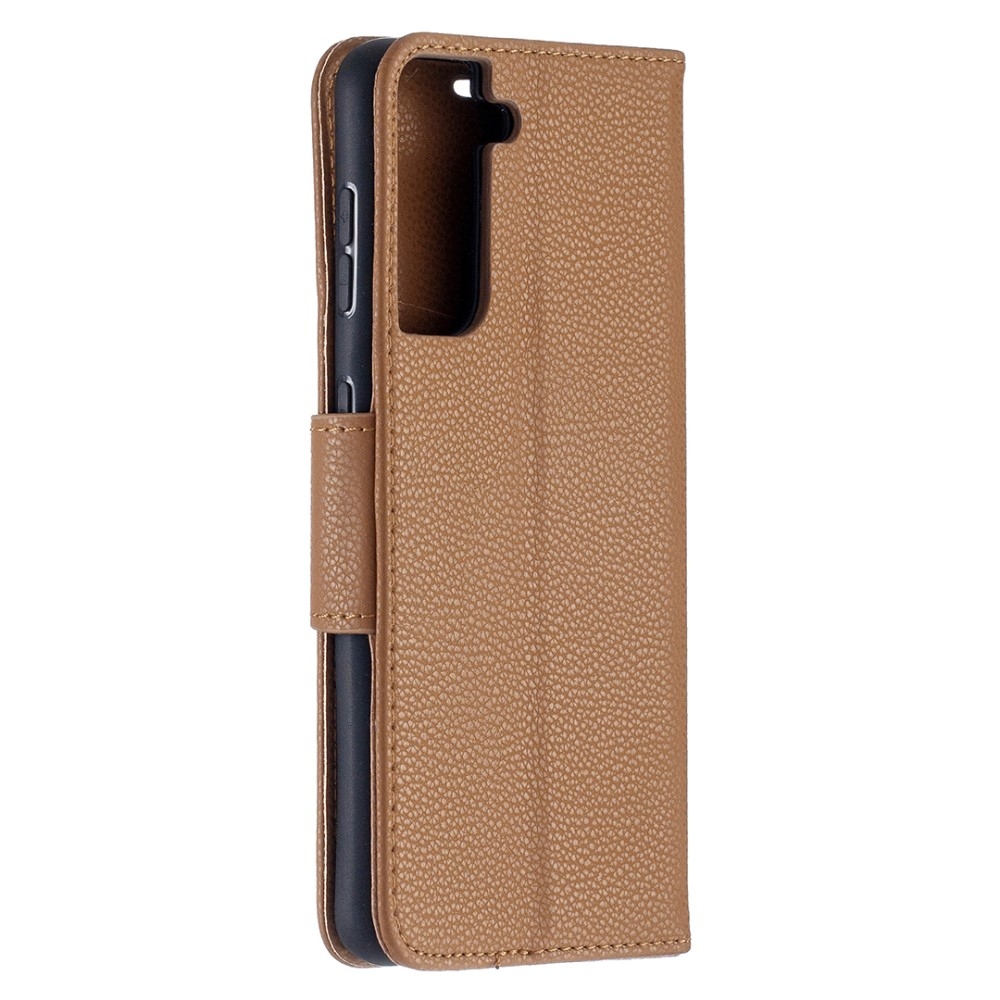 Wallet knížkové pouzdro na Samsung Galaxy S21 - hnědé