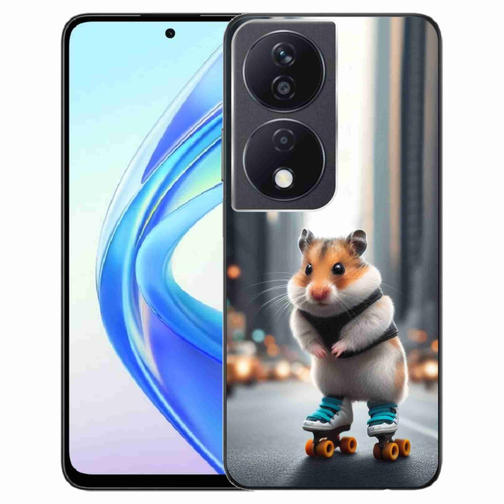 Gelový kryt mmCase na Honor X7b/Honor 90 Smart - křeček na bruslích