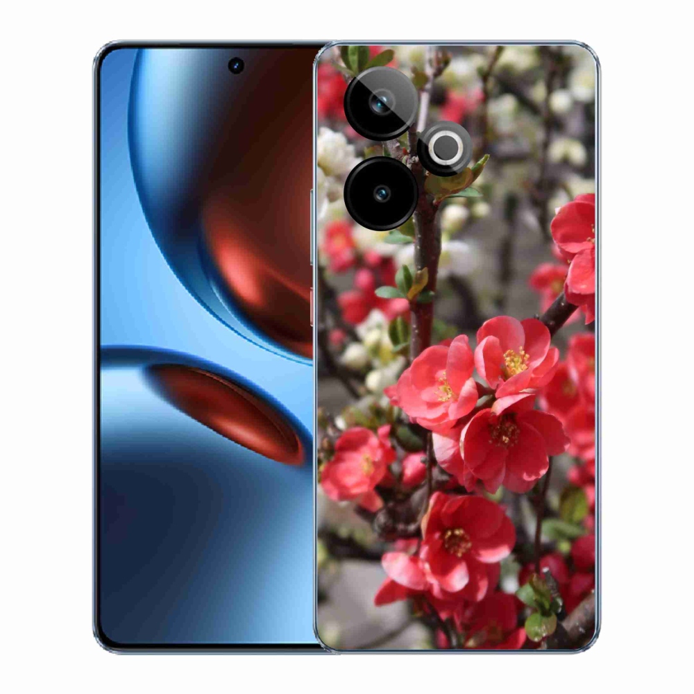 Gelový kryt mmCase na Realme GT 7 5G/GT 7T 5G - červené květy