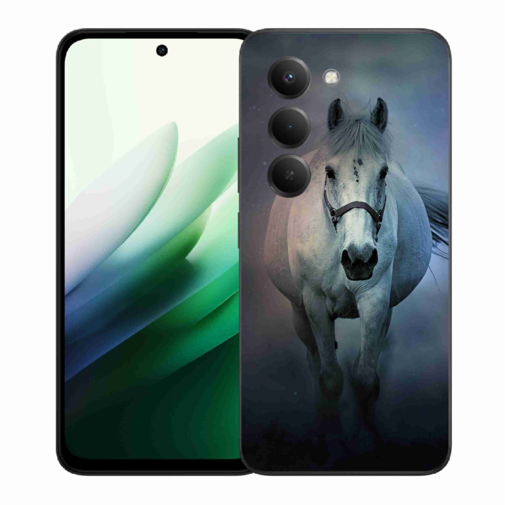 Gelový kryt mmCase na Xiaomi Redmi 15 5G (169mm) - běžící bílý kůň