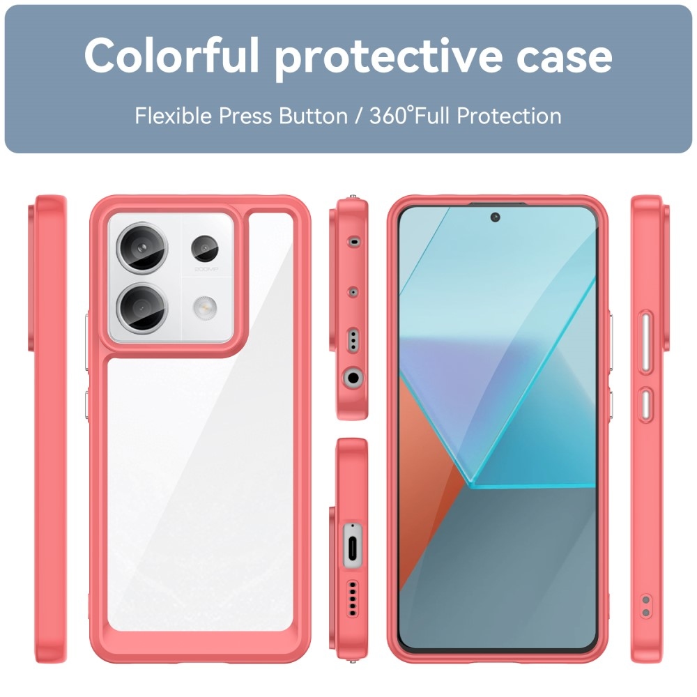 Gelový obal s pevnými zády na Xiaomi Redmi Note 13 Pro 5G/Poco X6 5G - červený
