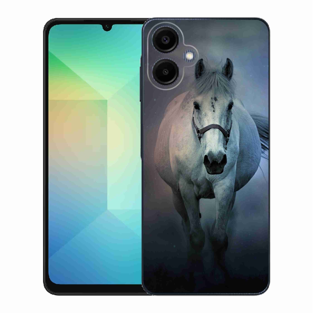 Gelový kryt mmCase na Samsung Galaxy A06 4G - běžící bílý kůň