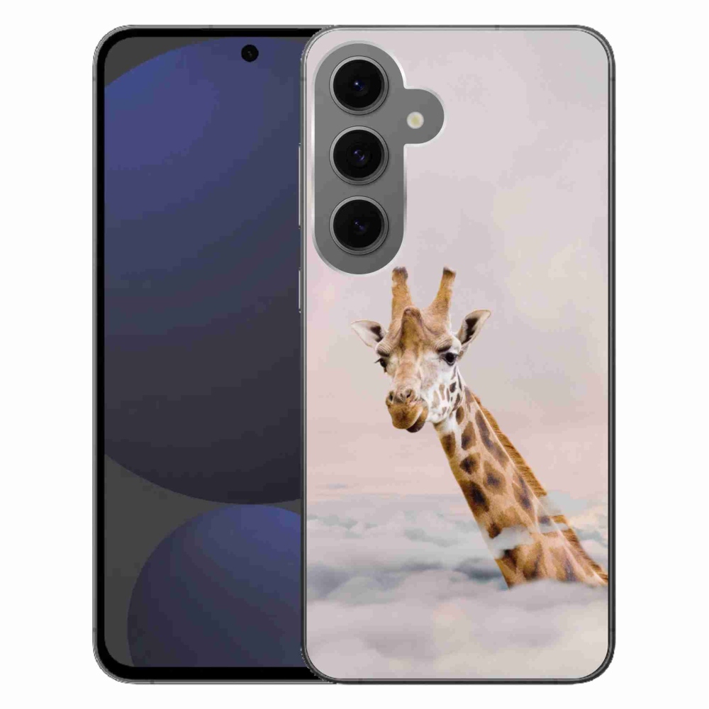 Gelový kryt mmCase na Samsung Galaxy S24 FE - žirafa v oblacích