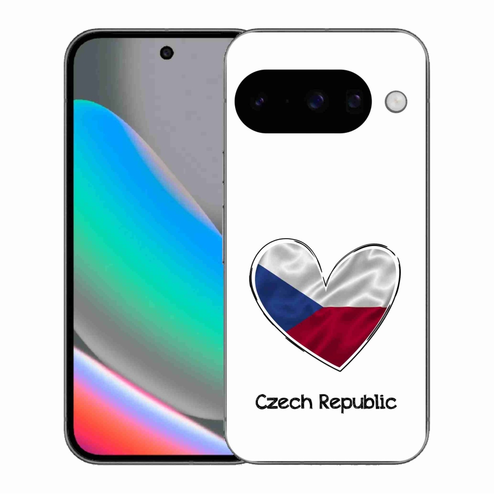 Gelový kryt mmCase na Google Pixel 10 - vlajka srdce bílé pozadí