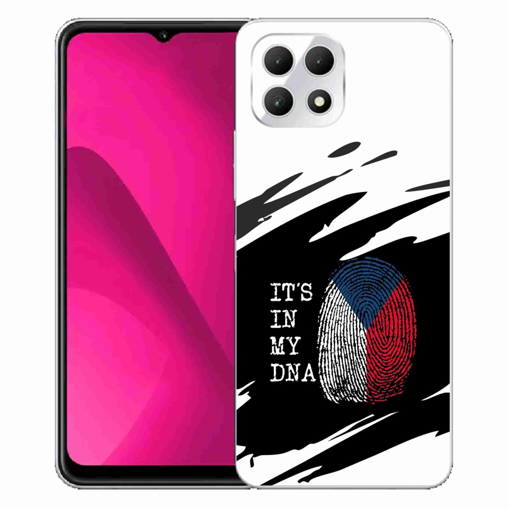 Gelový kryt mmCase na T-Mobile T Phone 2 - vlajka otisk prstu černobílé pozadí