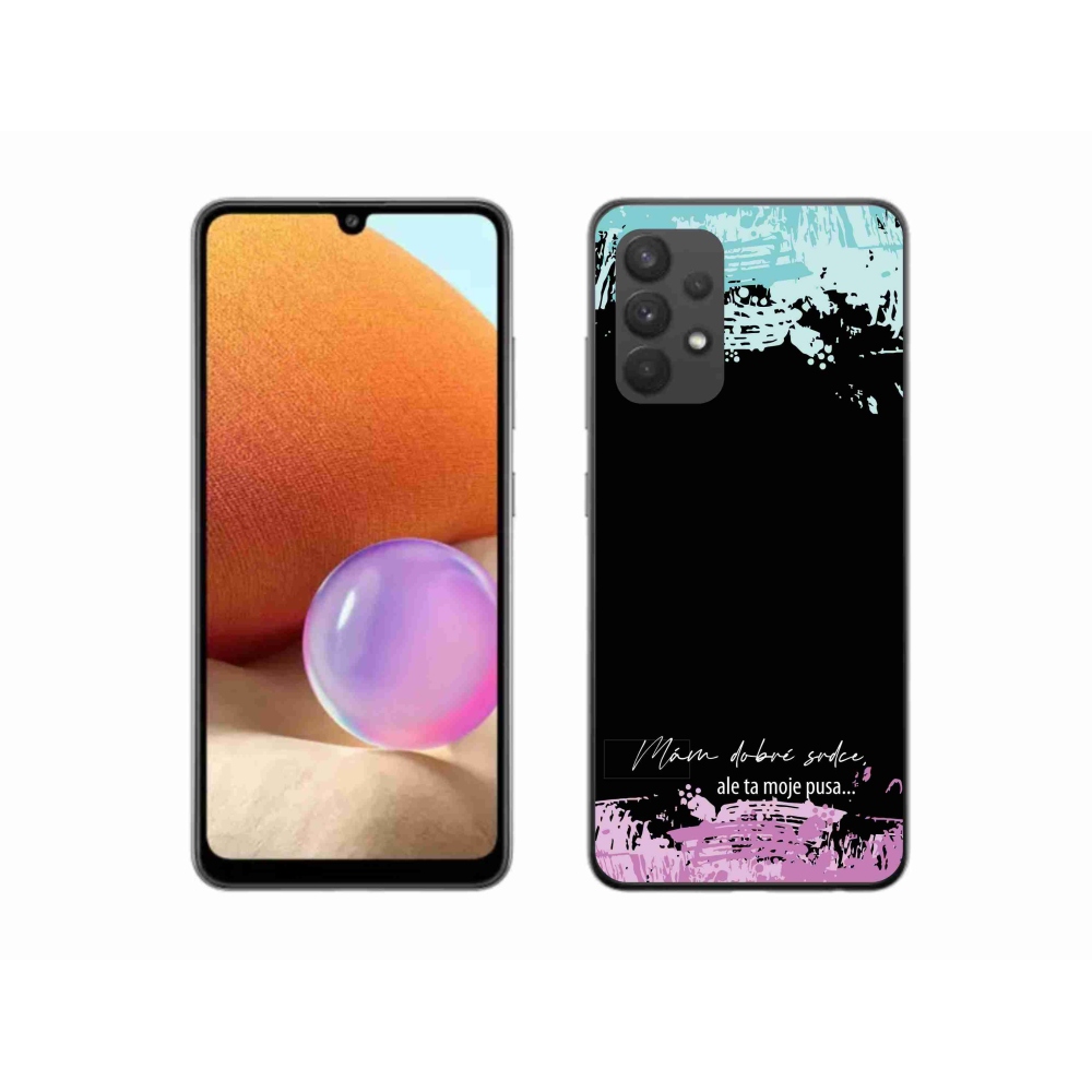 Gelový kryt mmCase na Samsung Galaxy A32 4G - vtipný text 3 černé pozadí