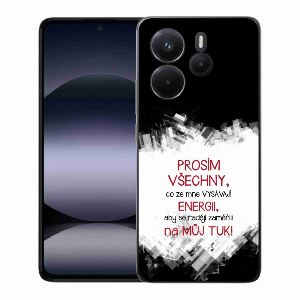 Gelový kryt mmCase na Xiaomi Redmi Note 14 - vtipný text 1 červený