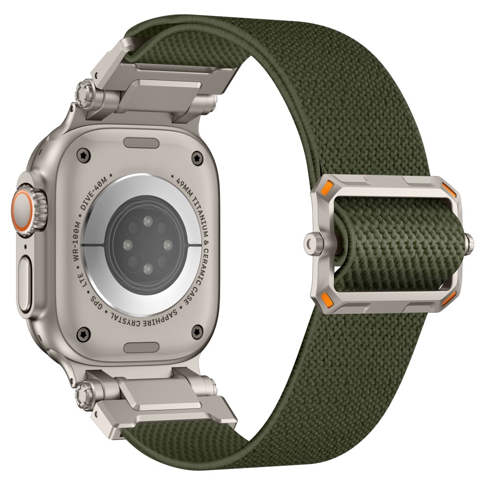 Titanium nylonový řemínek na Apple Watch Ultra/Ultra 2 49mm/SE/SE 2022/2023 44mm/10 46mm/9/8/7 45mm/6/5/4 44mm/3/2/1 42 mm - zelený