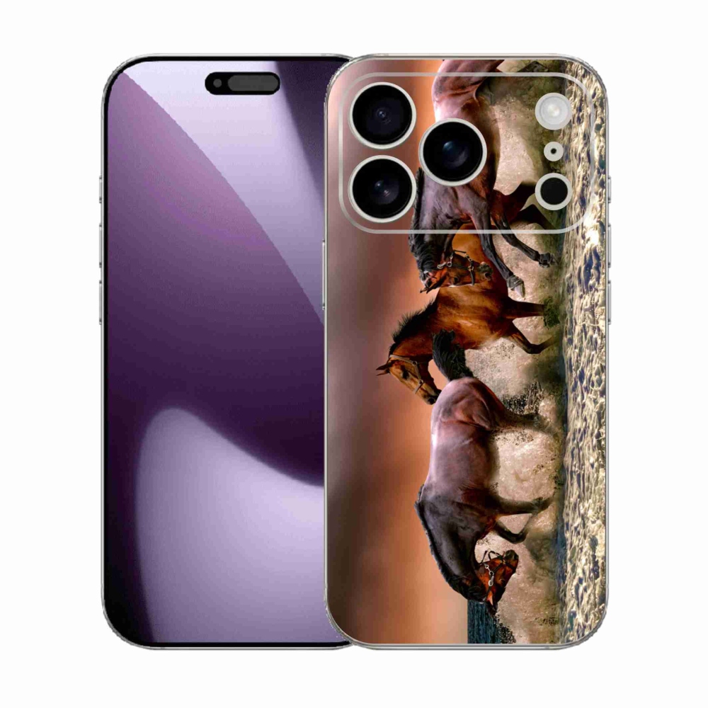 Gelový kryt mmCase na iPhone 17 Pro - koně 1