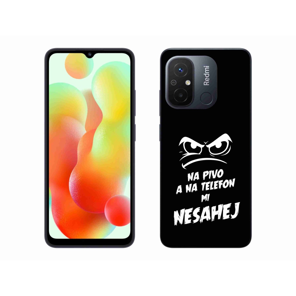 Gelový kryt mmCase na Xiaomi Redmi 12C - pivní motiv 2 černé pozadí