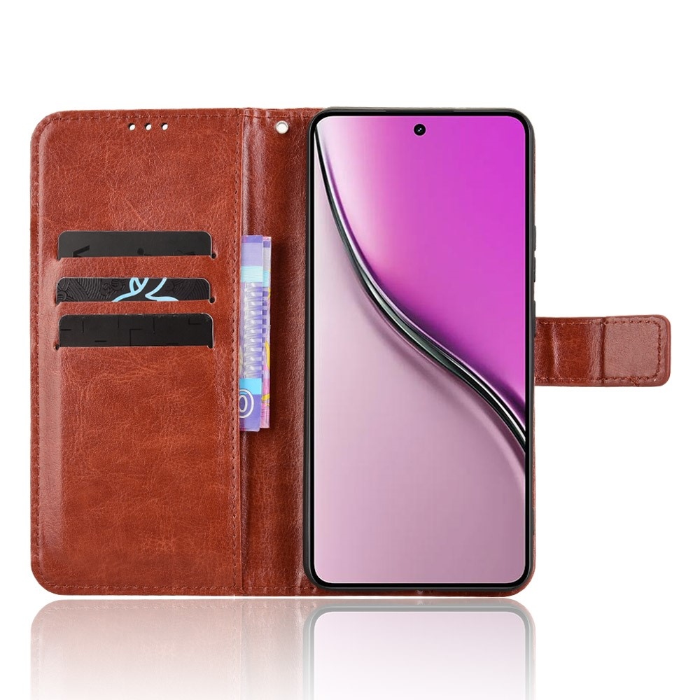 Crazy knížkové pouzdro na Realme 14 5G - hnědé