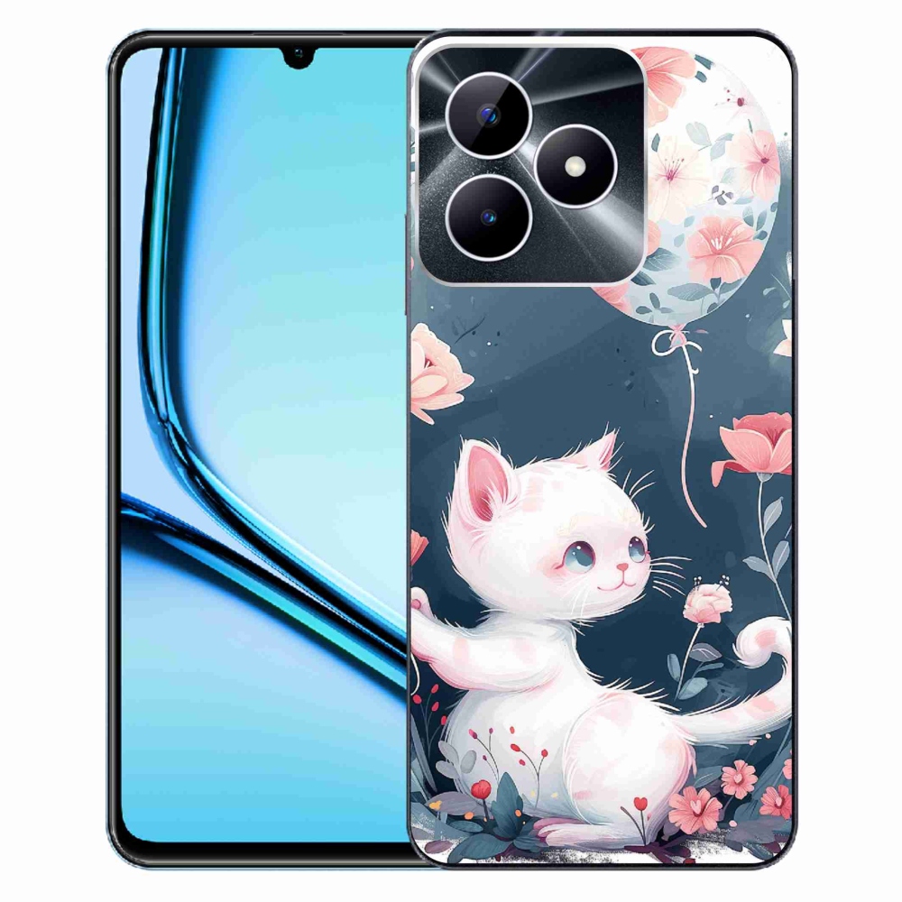 Gelový kryt mmCase na Realme Note 50 - kotě s balónkem