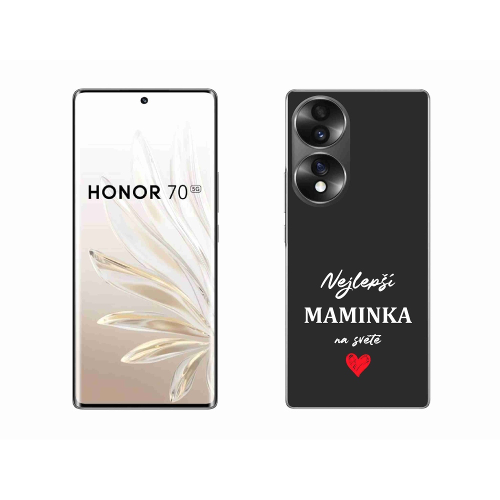 Gelový kryt mmCase na Honor 70 - nejlepší maminka 1 černé pozadí