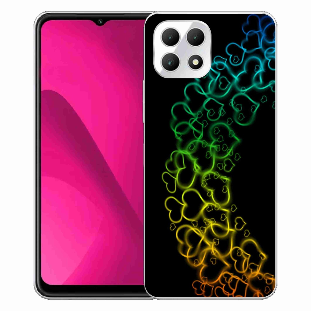 Gelový kryt mmCase na T-Mobile T Phone 2 - barevná srdíčka