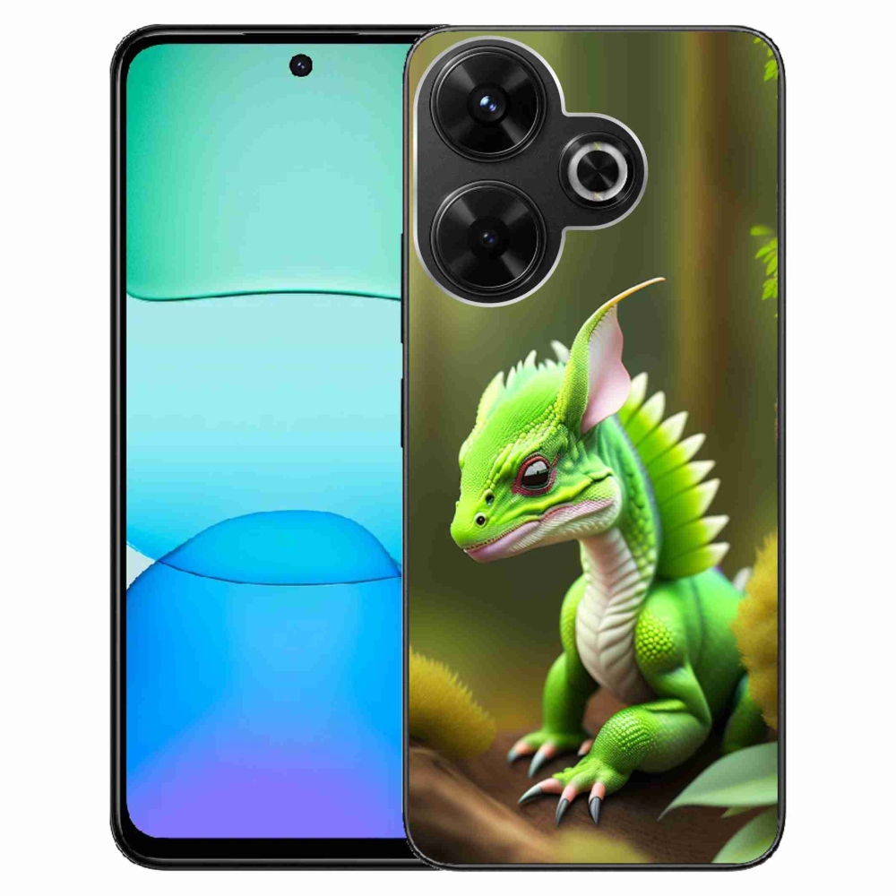 Gelový kryt mmCase na Xiaomi Redmi 13 4G/Poco M6 4G - zelený dráček