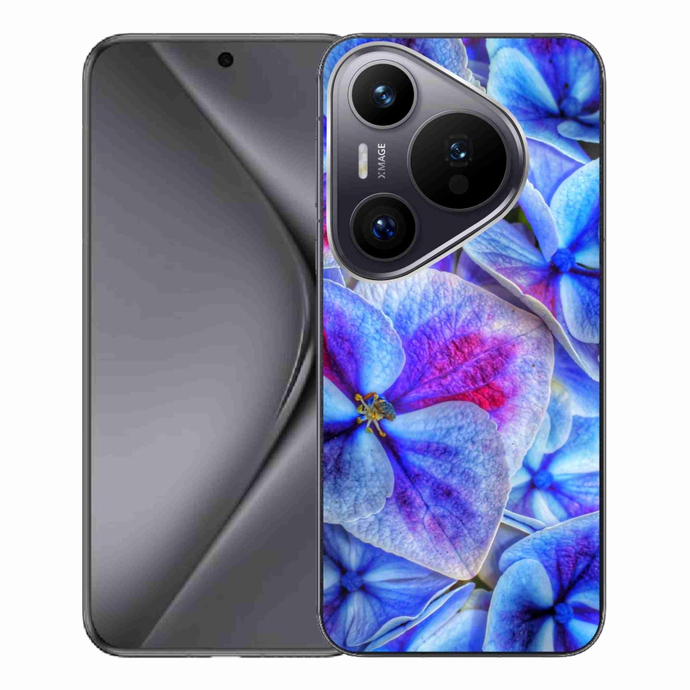 Gelový kryt mmCase na Huawei Pura 70 Pro - modré květy 1