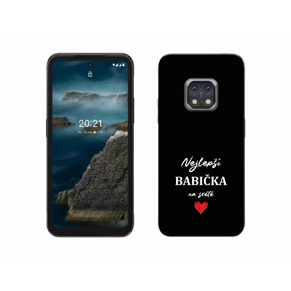 Gelový kryt mmCase na Nokia XR20 - nejlepší babička 1 černé pozadí