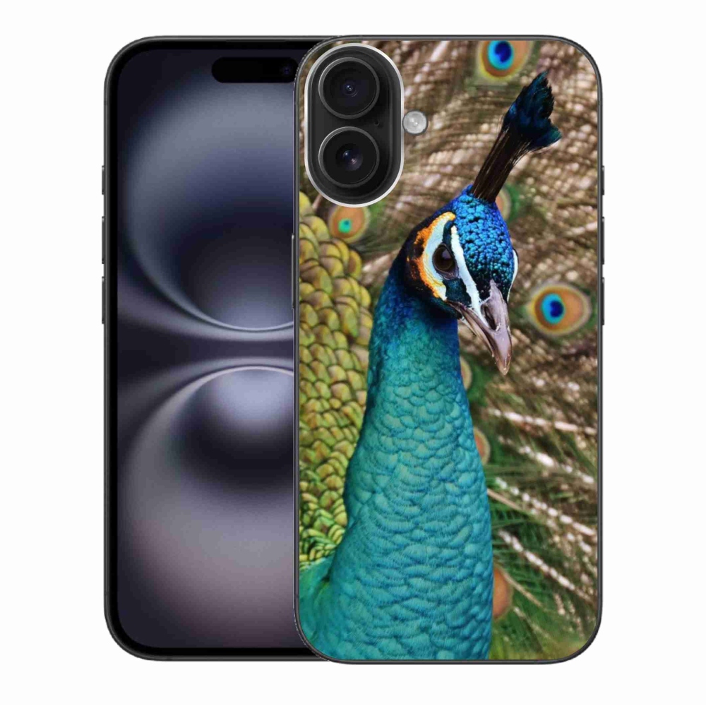 Gelový kryt mmCase na iPhone 16 Plus - páv