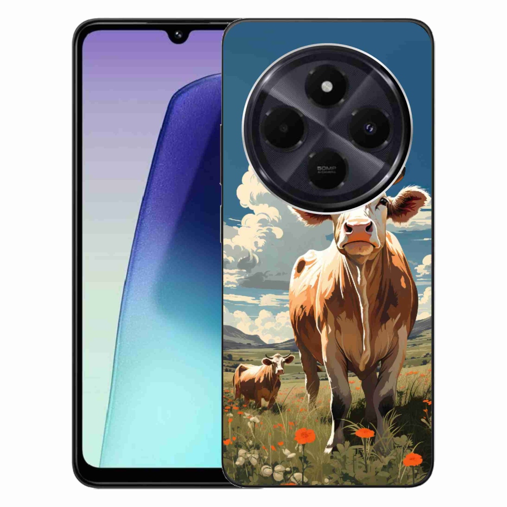 Gelový kryt mmCase na Xiaomi Redmi 14C/Poco C75 - krávy na louce