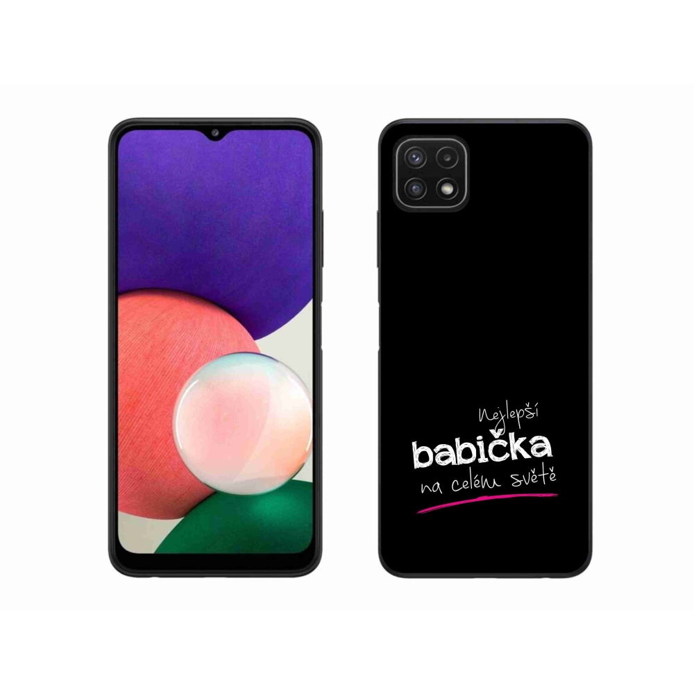Gelový kryt mmCase na Samsung Galaxy A22 5G - nejlepší babička 4 černé pozadí