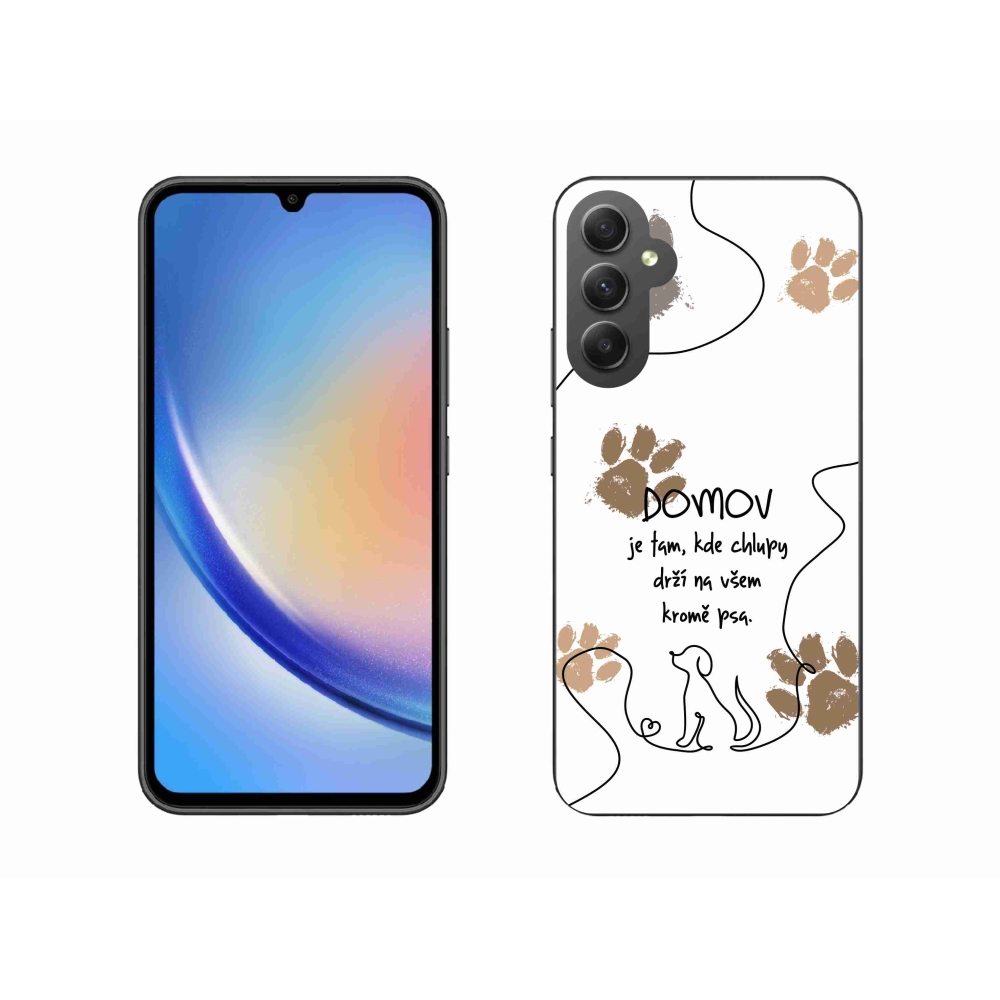 Gelový kryt mmCase na Samsung Galaxy A34 5G - psí motiv bílé pozadí