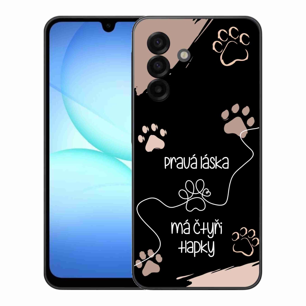 Gelový kryt mmCase na Samsung Galaxy A17 4G/5G - psí motiv 1 černé pozadí