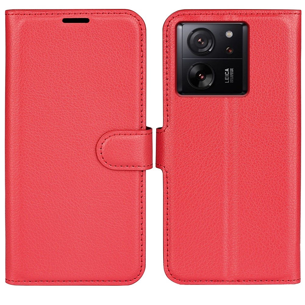 Litchi knížkové pouzdro na Xiaomi 13T/13T Pro - červené