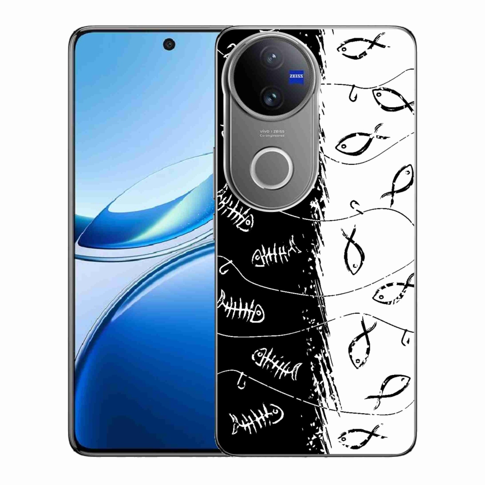 Gelový kryt mmCase na Vivo V50 5G - kostry a rybky