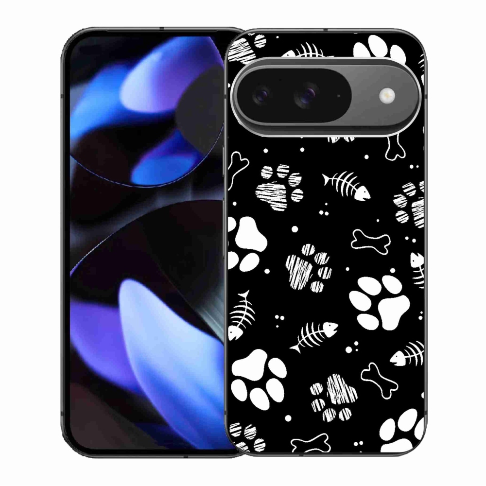 Gelový kryt mmCase na Google Pixel 9/9 Pro - psí tlapky