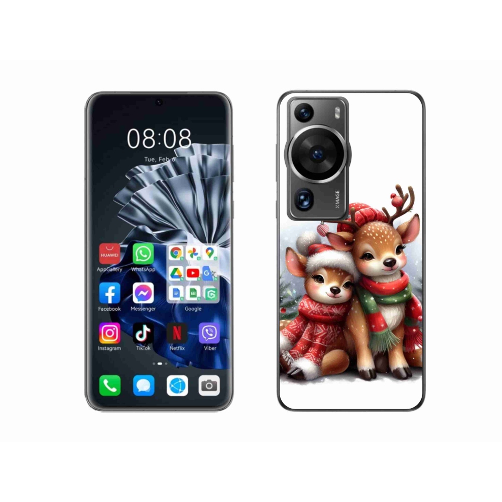 Gelový kryt mmCase na Huawei P60 Pro - vánoční sobi