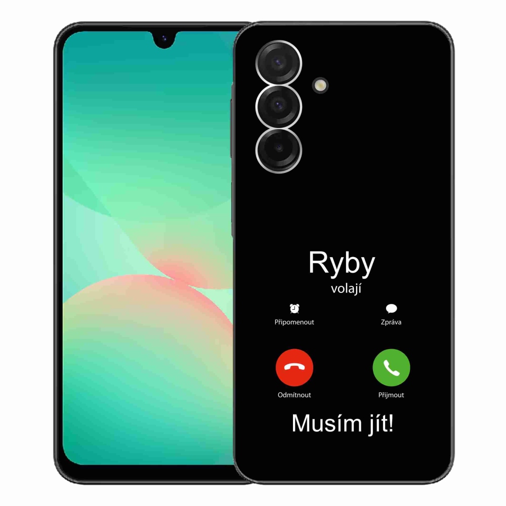 Gelový kryt mmCase na Samsung Galaxy A26 5G - ryby volají černé pozadí