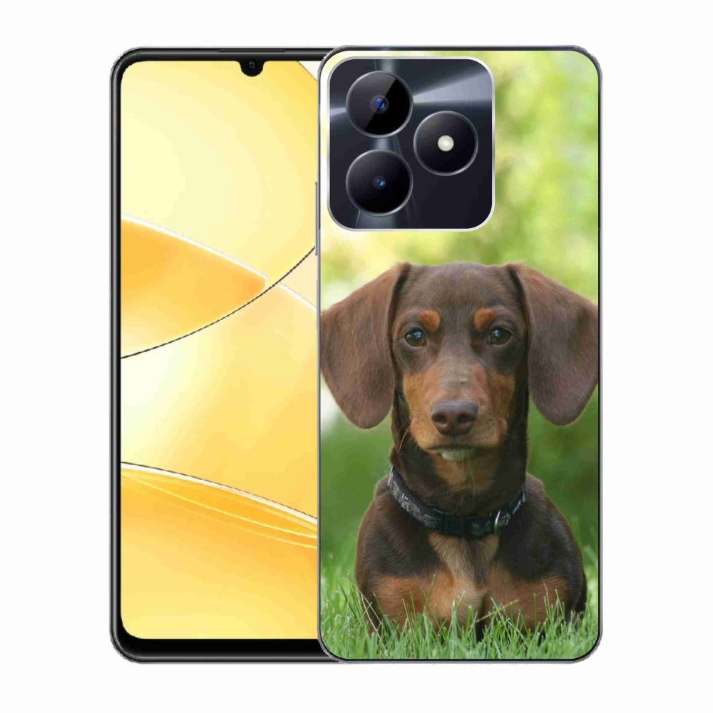 Gelový obal mmCase na Realme C51/C53 - hnědý jezevčík