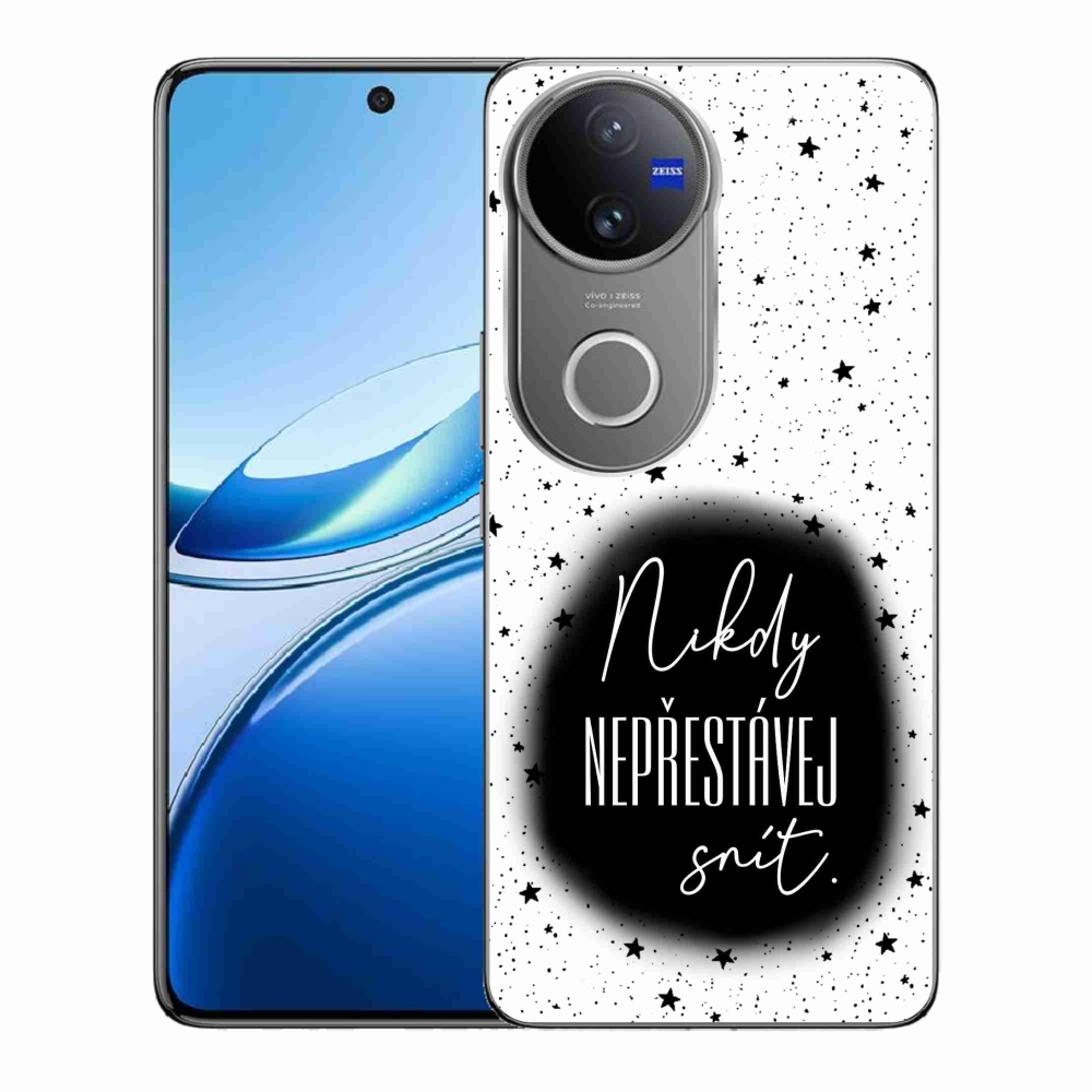 Gelový kryt mmCase na Vivo V50 5G - citát 1 černobílé pozadí