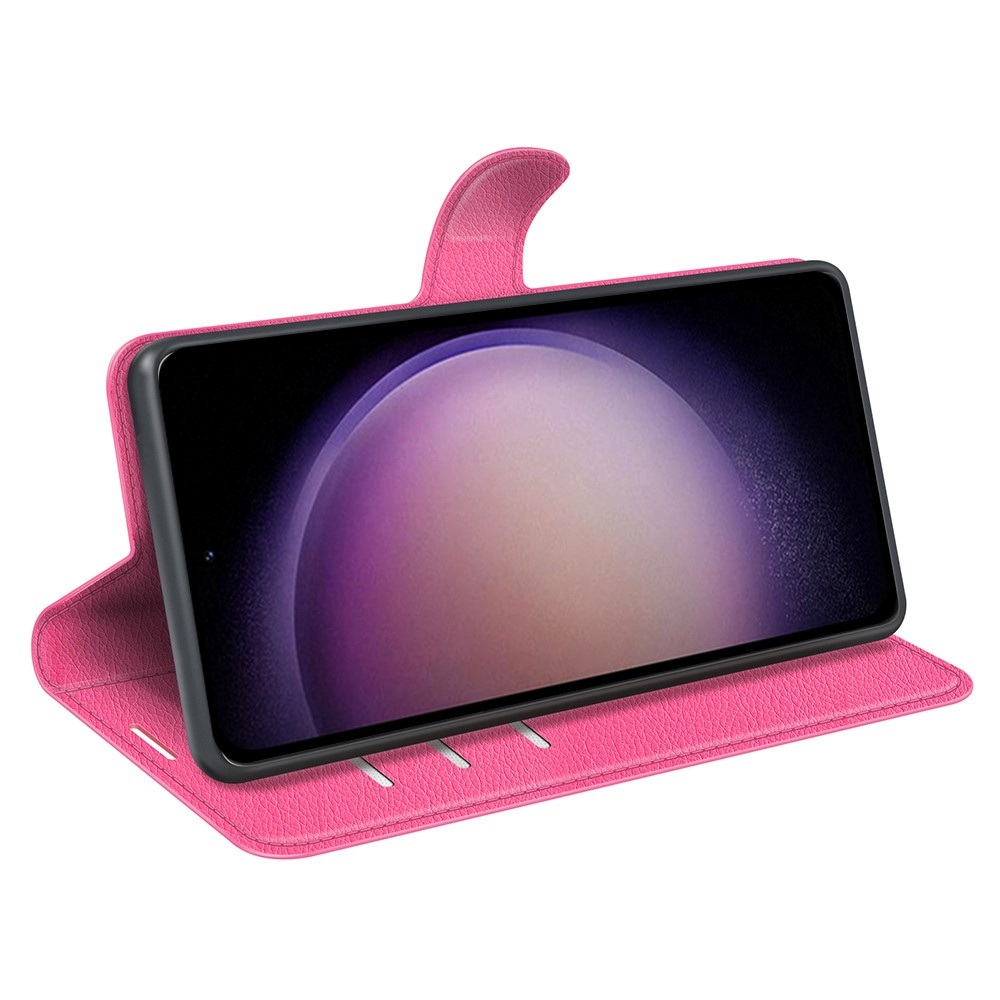 Litchi knížkové pouzdro na Samsung Galaxy S23 FE - rose