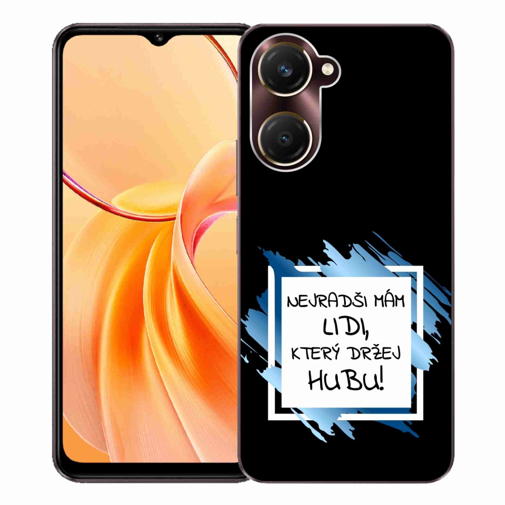 Gelový kryt mmCase na Vivo Y28s 5G - vtipný text 7 bíločerné pozadí