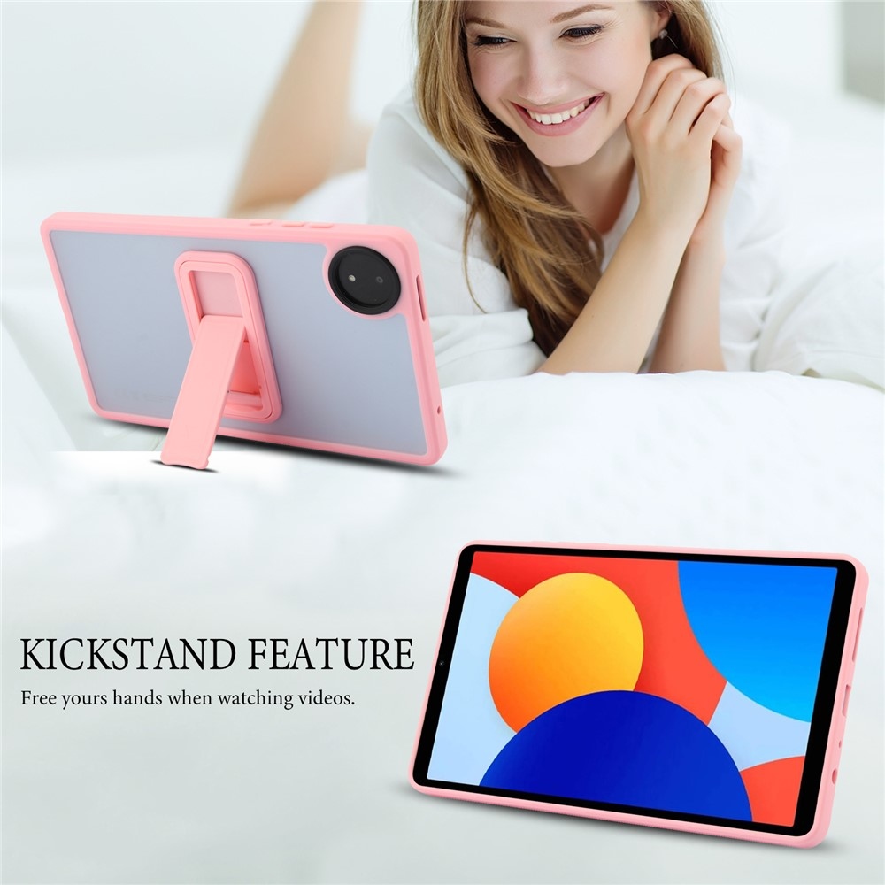 Skiny gelový obal s pevnými zády a výklopným stojánkem na Xiaomi Redmi Pad SE 8.7 - růžový